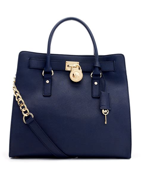 michael michael kors hamilton large tote surf blue saffiano leather|Michael Kors Hamilton tote bag.